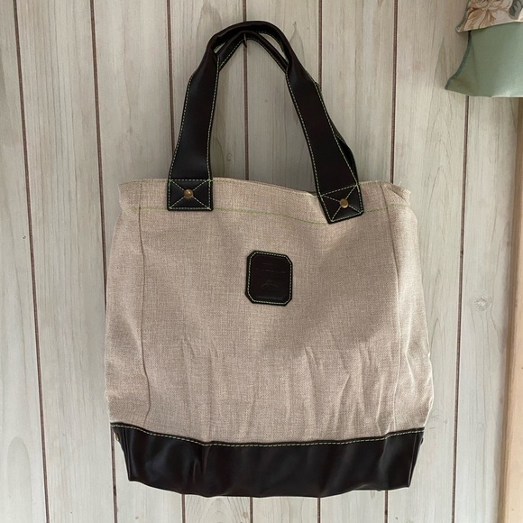 patron leather green stitching tote insulated canvas limited edition bag purse - Picture 2 of 10